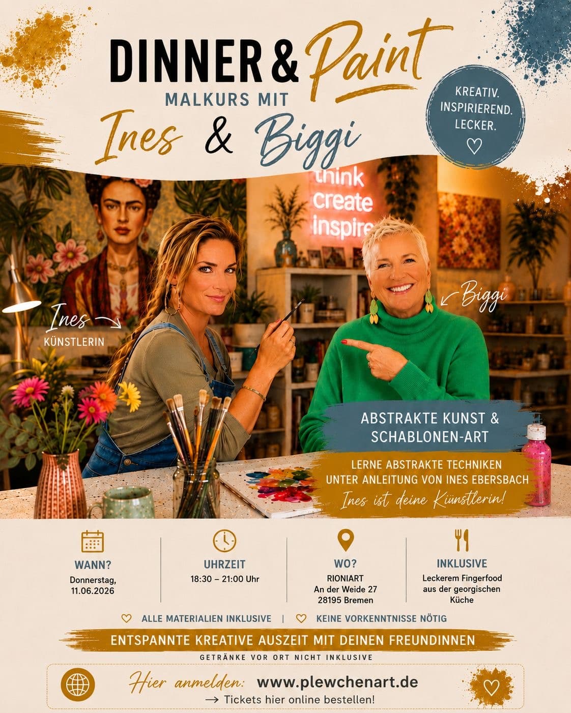 🎨✨ DINNER & PAINT mit Ines & Biggi ✨🍷