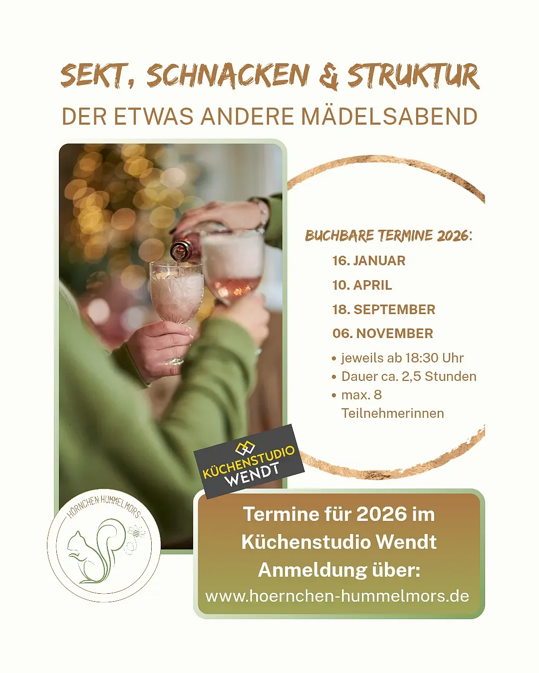 Sekt, schnacken und Struktur - Der etwas andere Mädelsabend...